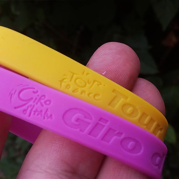 Bracelets with embossed inscription on demand