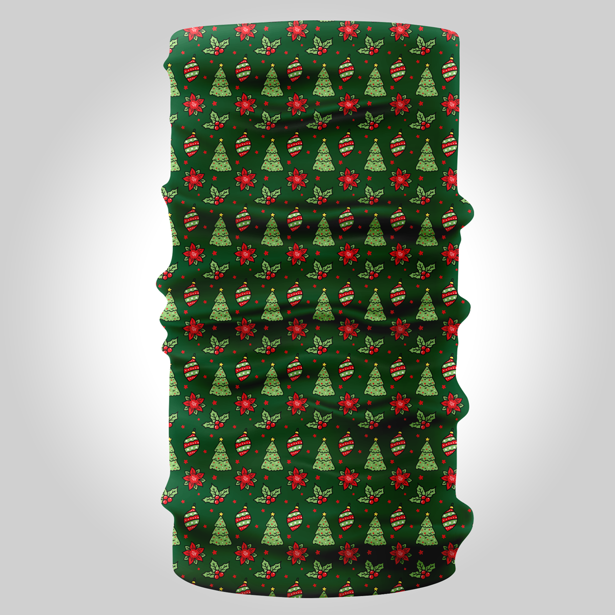 "Green with Christmas trees" bandana- liratech.eu