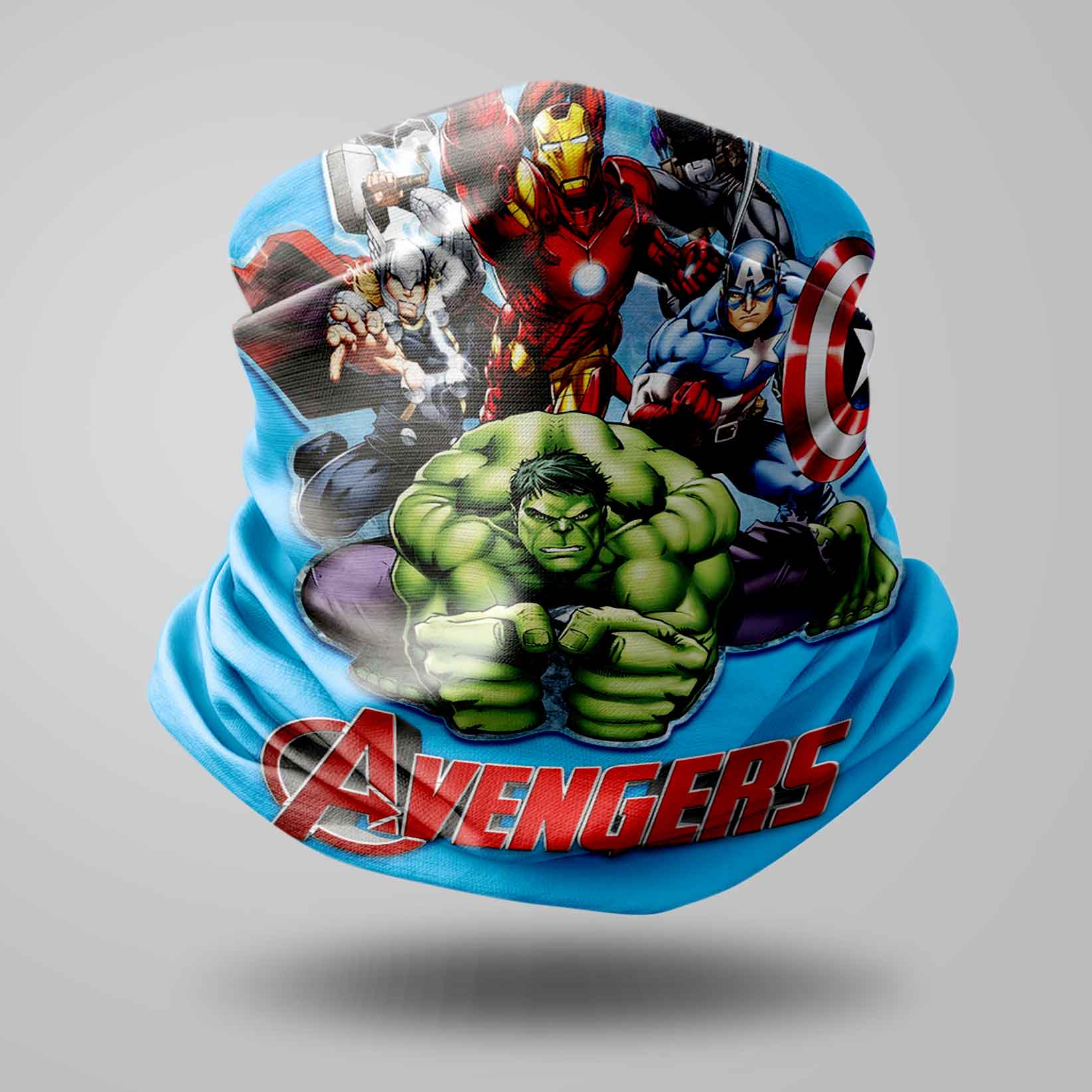 "Avengers" blue and red pattern bandana, buff liratech.eu