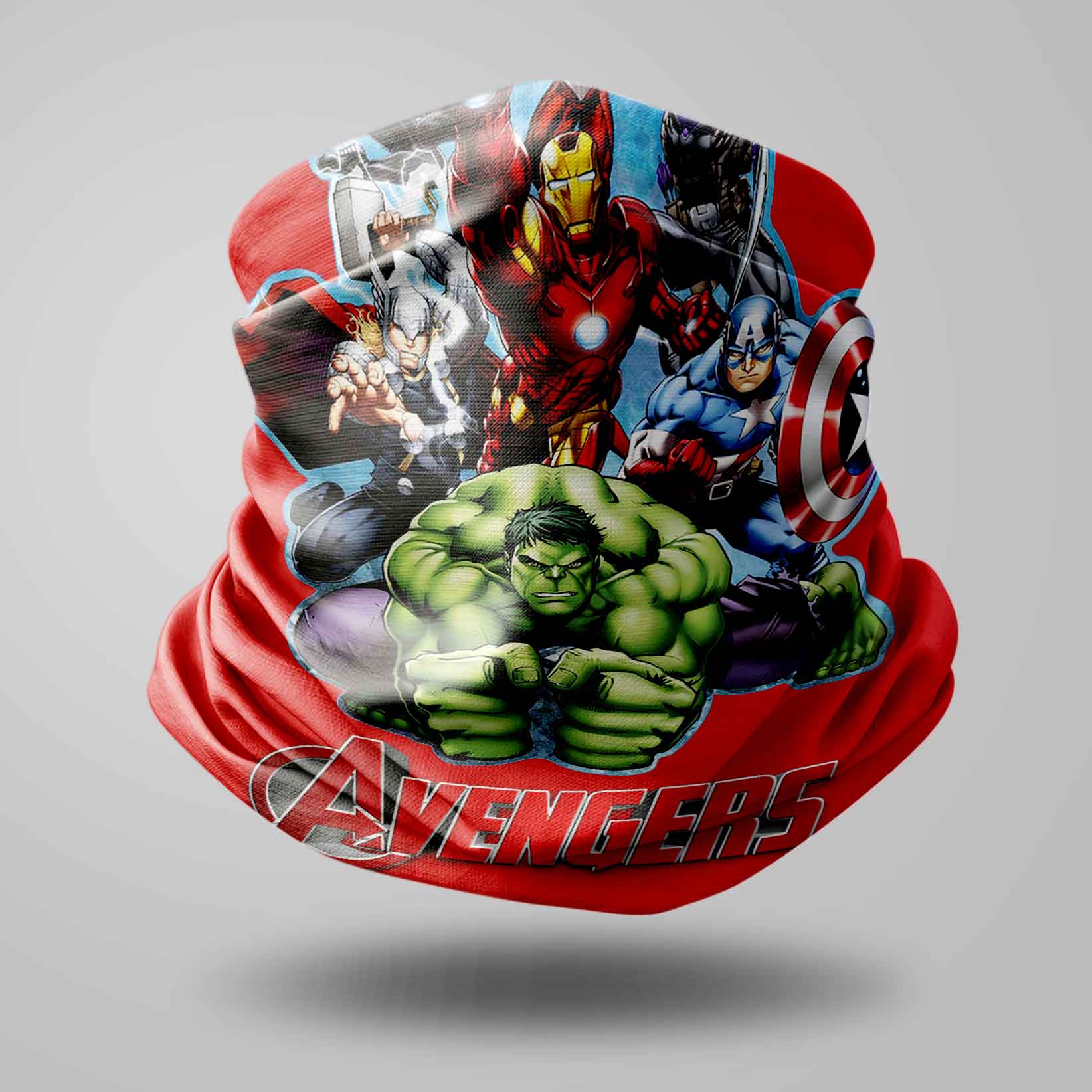 "Avengers" blue and red pattern bandana, buff liratech.eu