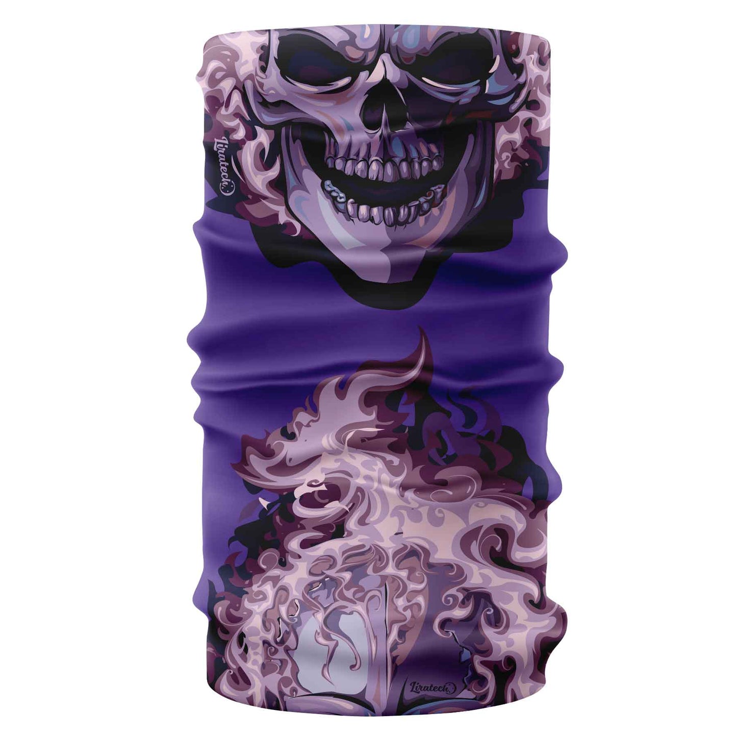 purple fire skull pattern bandana buff- liratech.eu