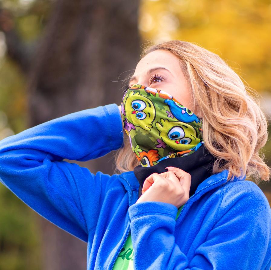 "Happy birds" bandana- polar, buff- liratech.eu