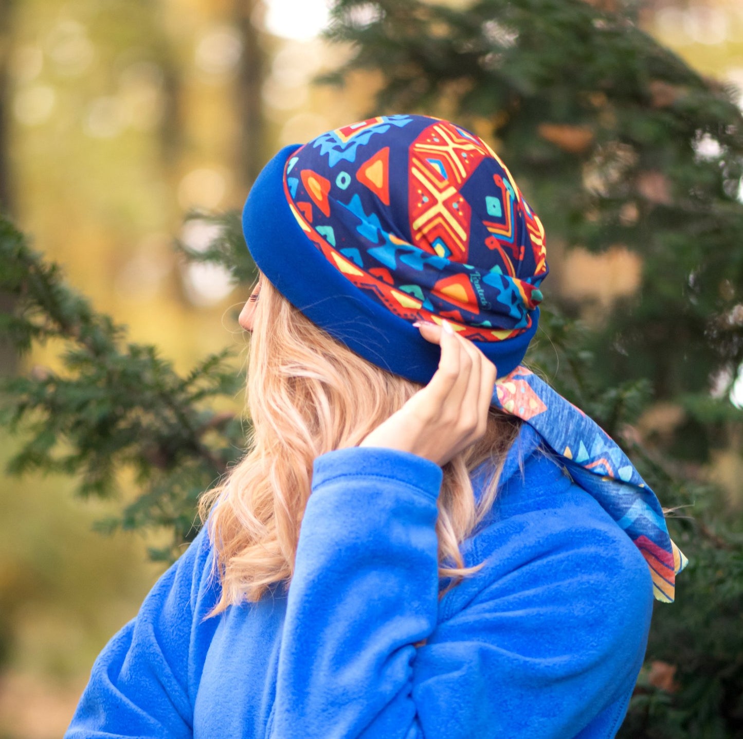 "Aztec" blue, polar, bandana- liratech.eu