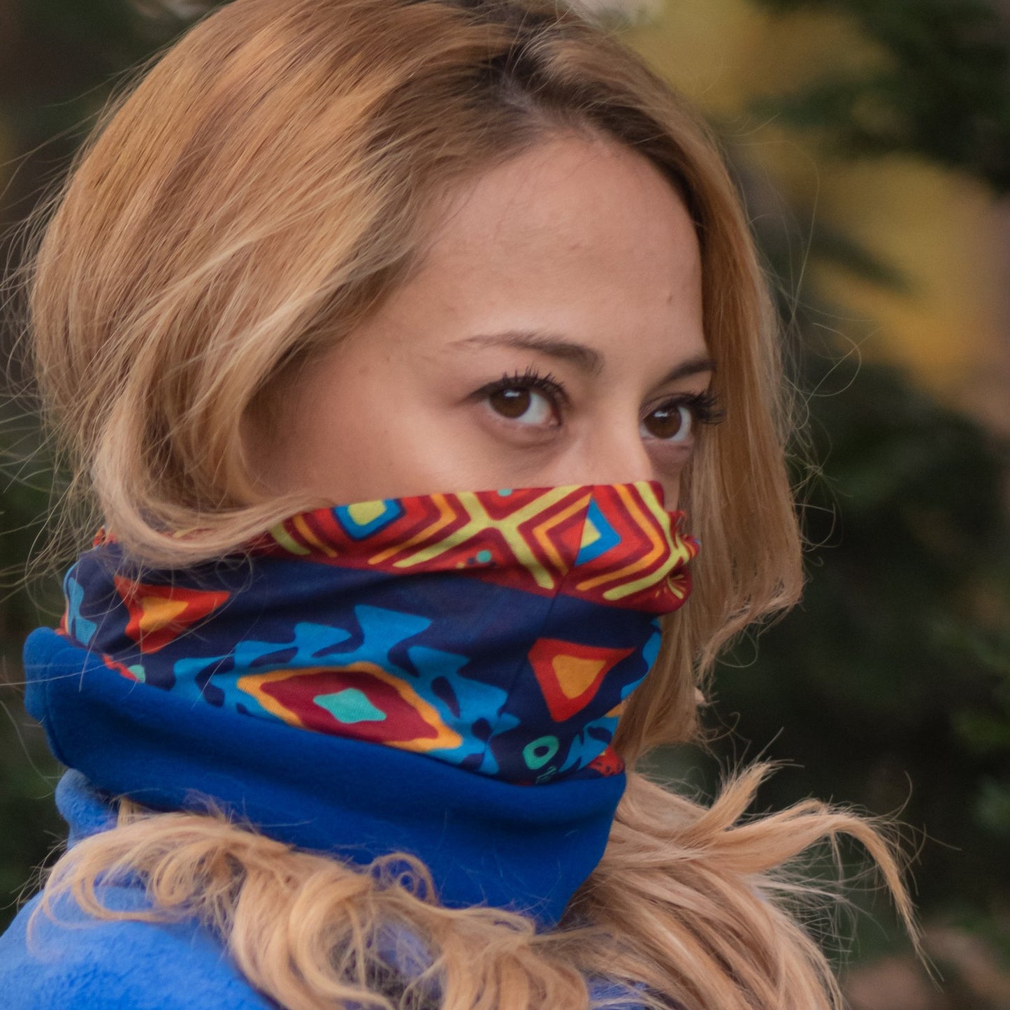 "Aztec" blue, polar, bandana- liratech.eu