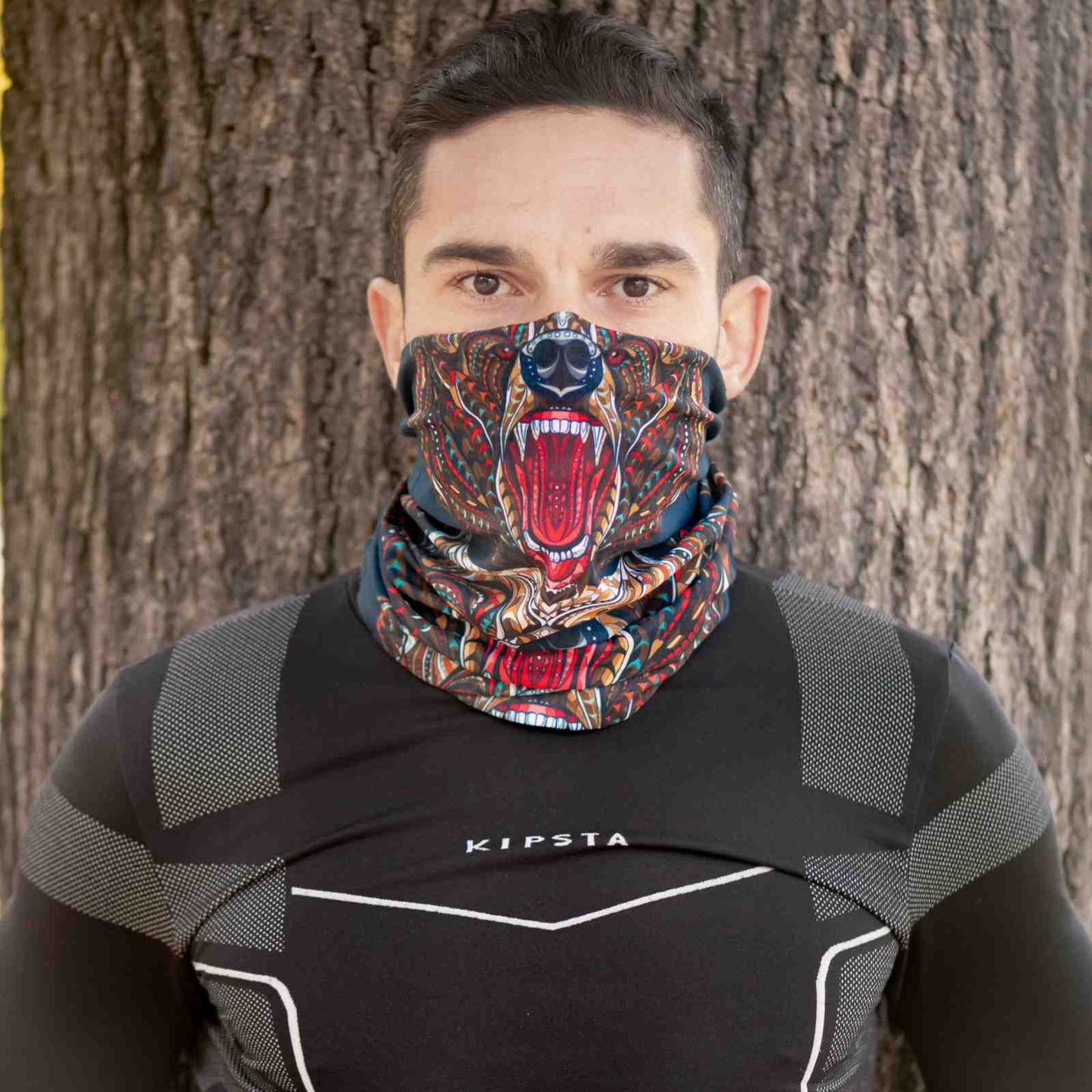 "Grizzly bear" native american pattern bandana