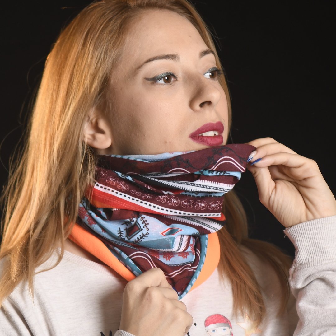 "Christmas with orange" bandana-polar, buff- liratech.eu