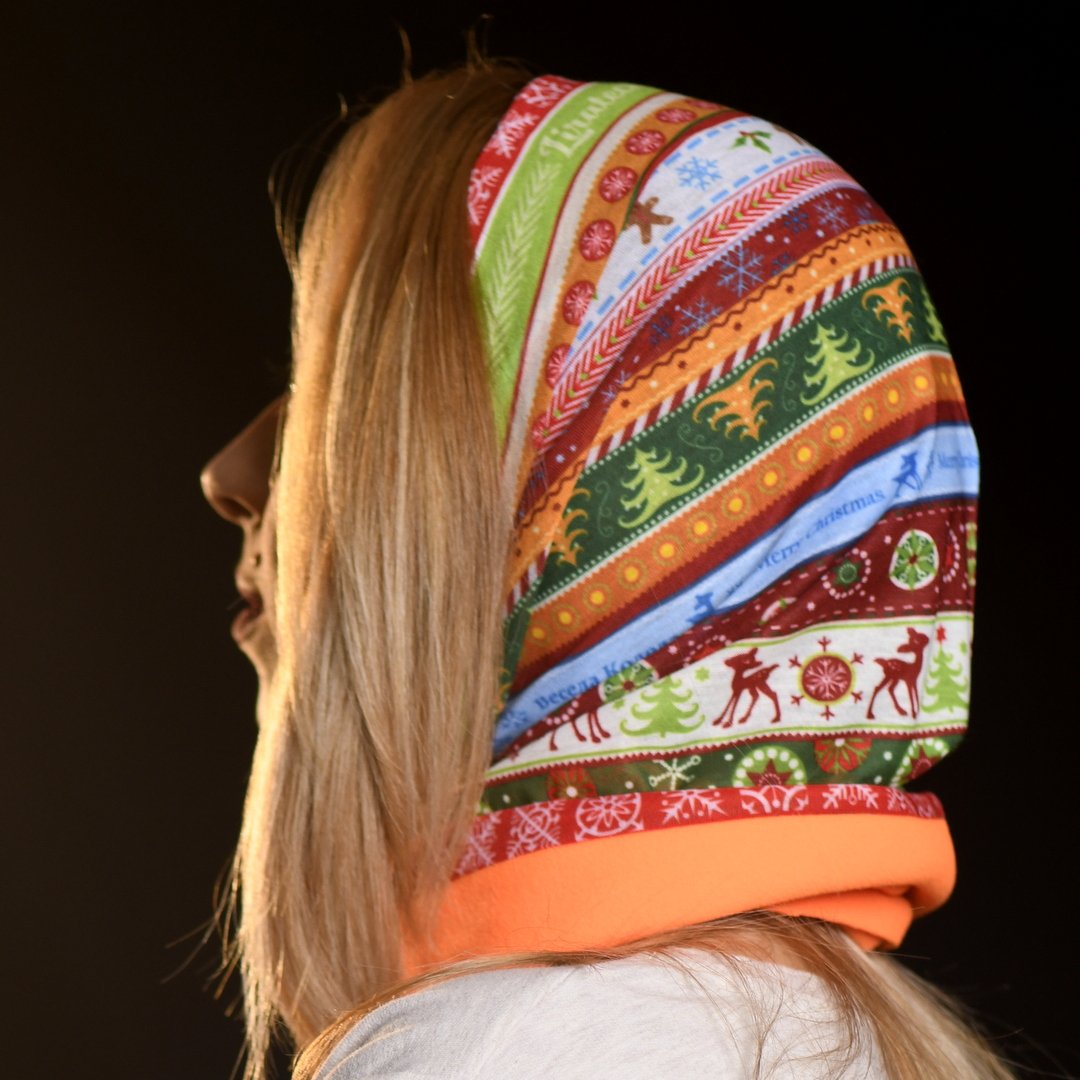 "Christmas with orange" bandana-polar, buff- liratech.eu