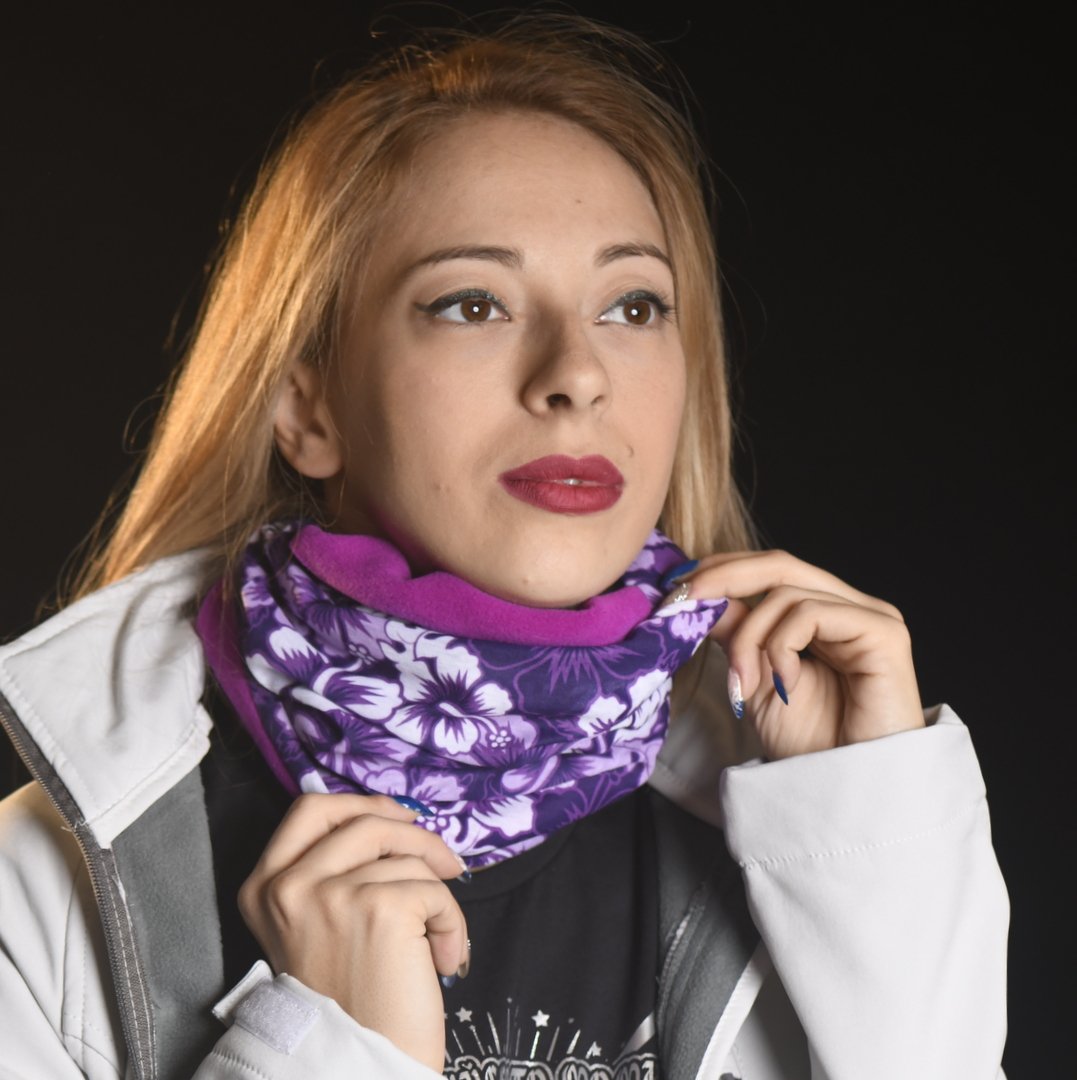 "Hibiscus" purple, bandana- polar liratech.eu