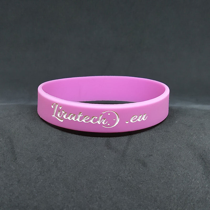 Bracelets with embossed color filled inscription on request