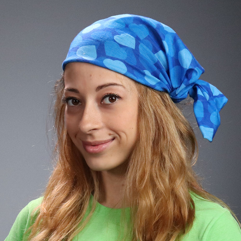 Valentine Bandana blue patter buff- liratech.eu