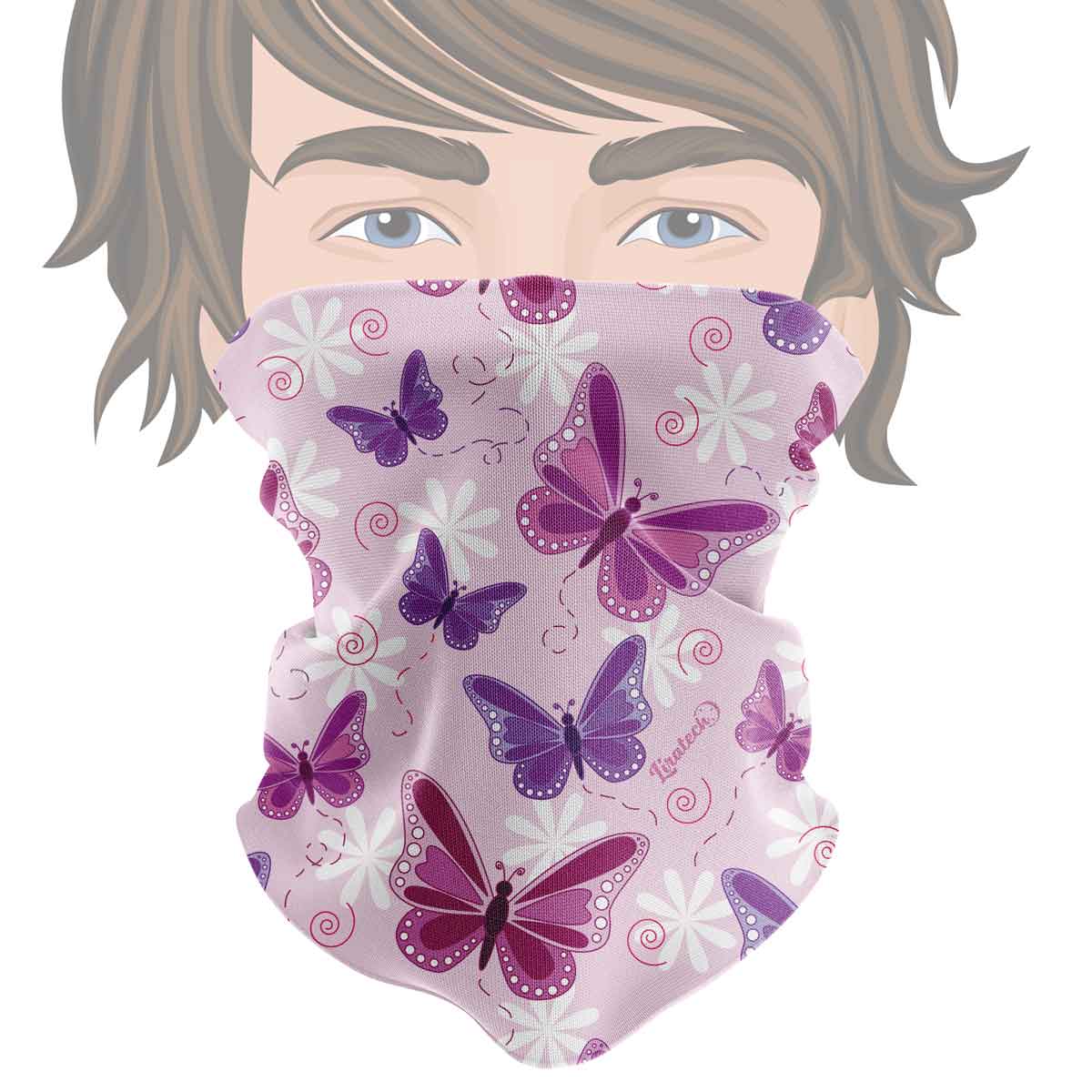 "Butterfly" pink and light bandana, buff- liratech.eu