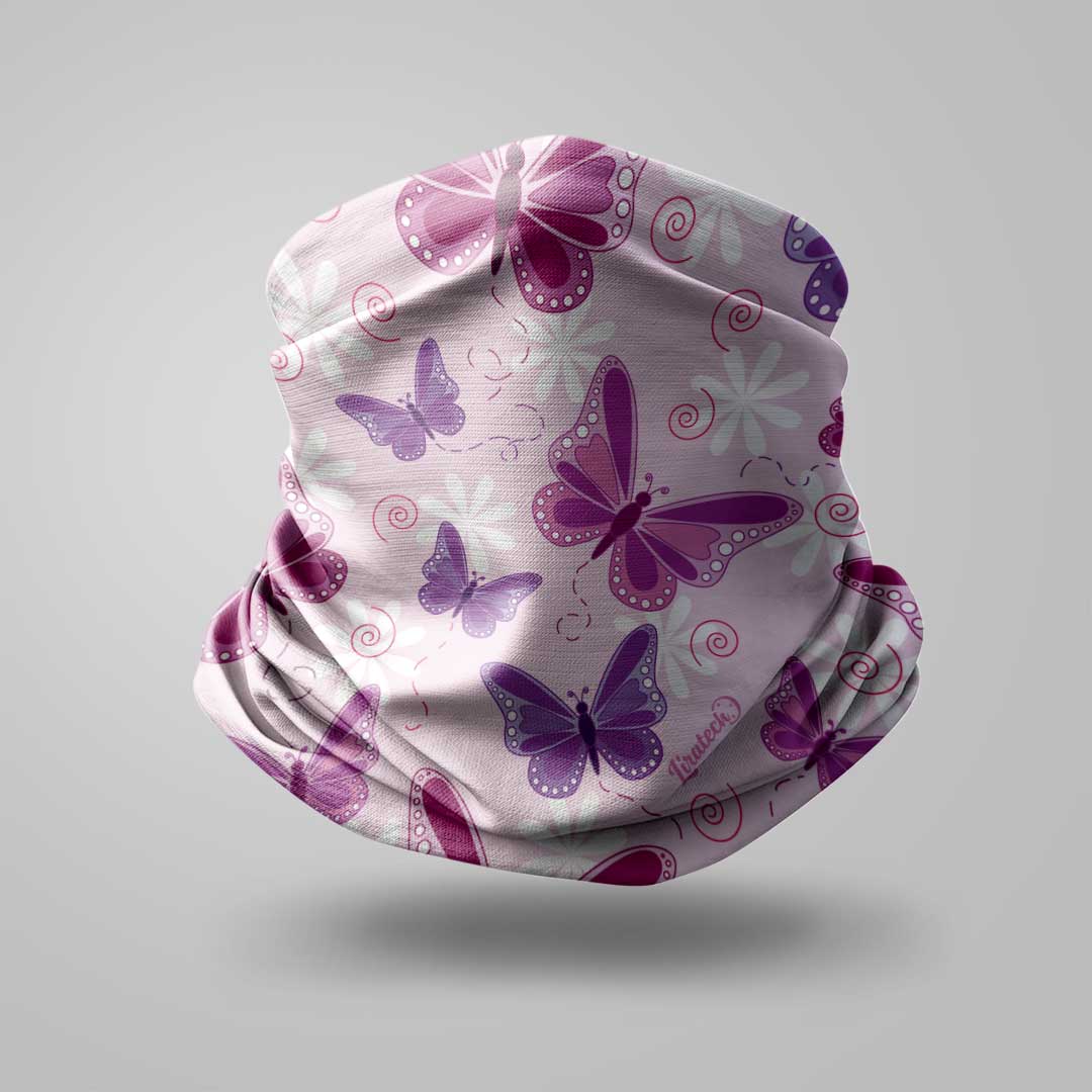 "Butterfly" pink and light bandana, buff- liratech.eu