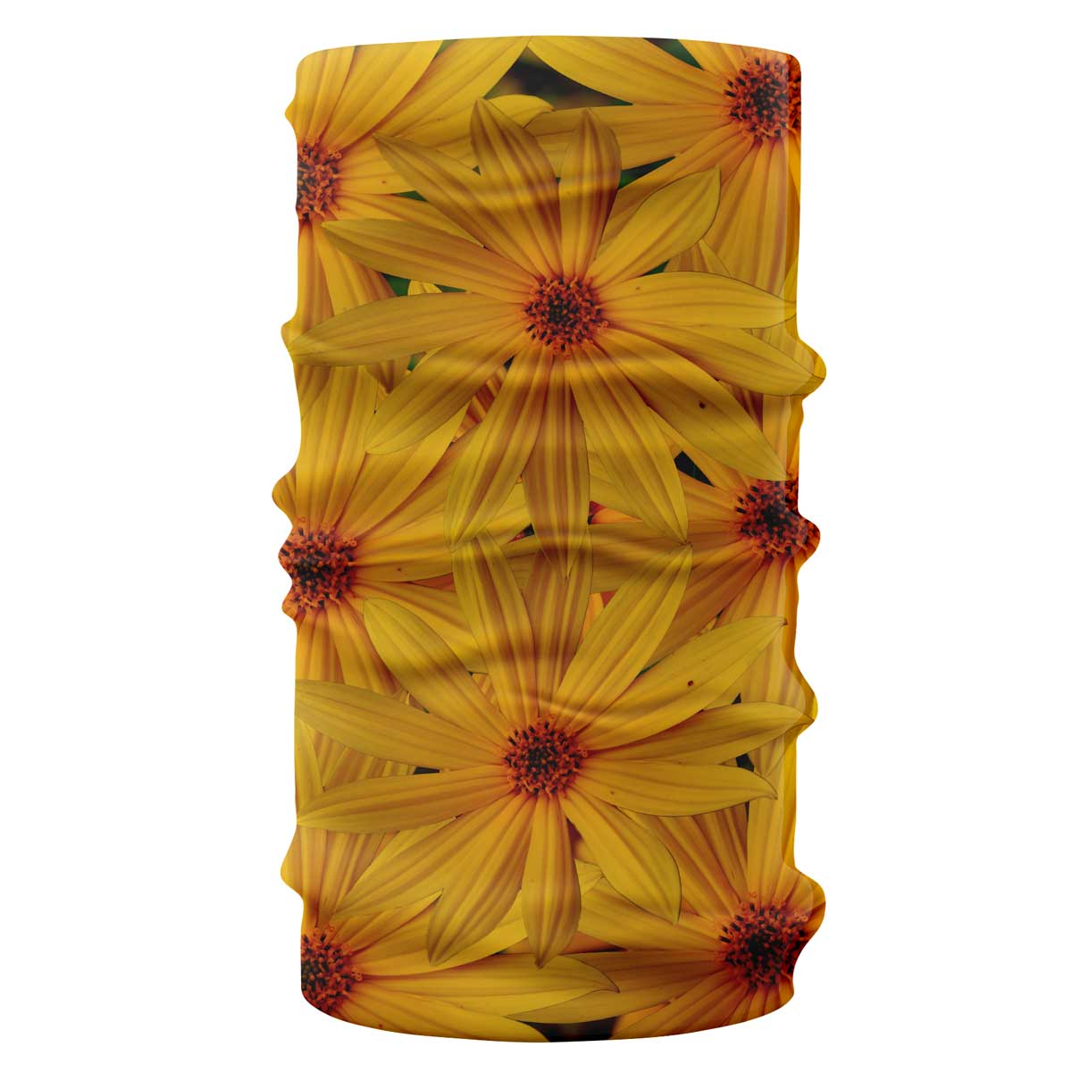 chrysanthemum pattern yellow bandana buff- liratech.eu